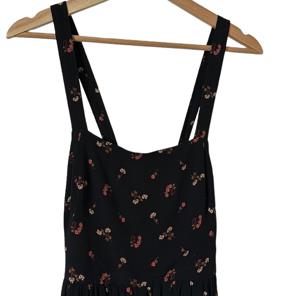 Madewell black & orange floral cropped wide-leg playsuit size 2 - Picture 6 of 7